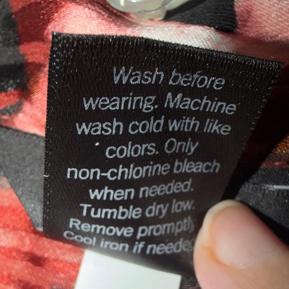 Simply Vera Vera Wang Copper Floral Button front with neck tie blouse - Picture 5 of 5